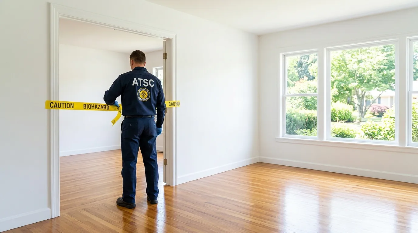 Certified biohazard cleanup crew performing Decomposition Cleanup in Lombard